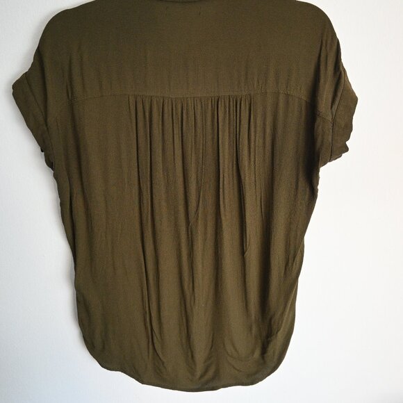 Madewell Central Drapey Shirt in Army Green – XS - Picture 3 of 13